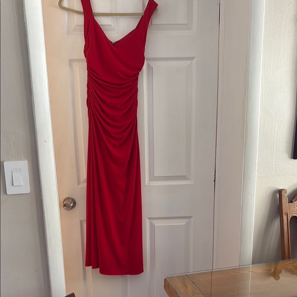 Laundry by Design Red Ruched Maxi Gown